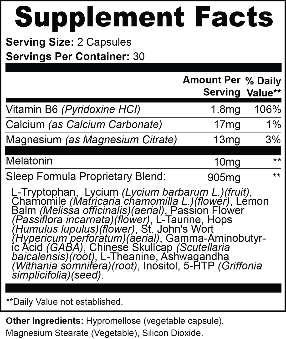 Sleep Support Supplement – Natural Melatonin & Herbal Calm Blend