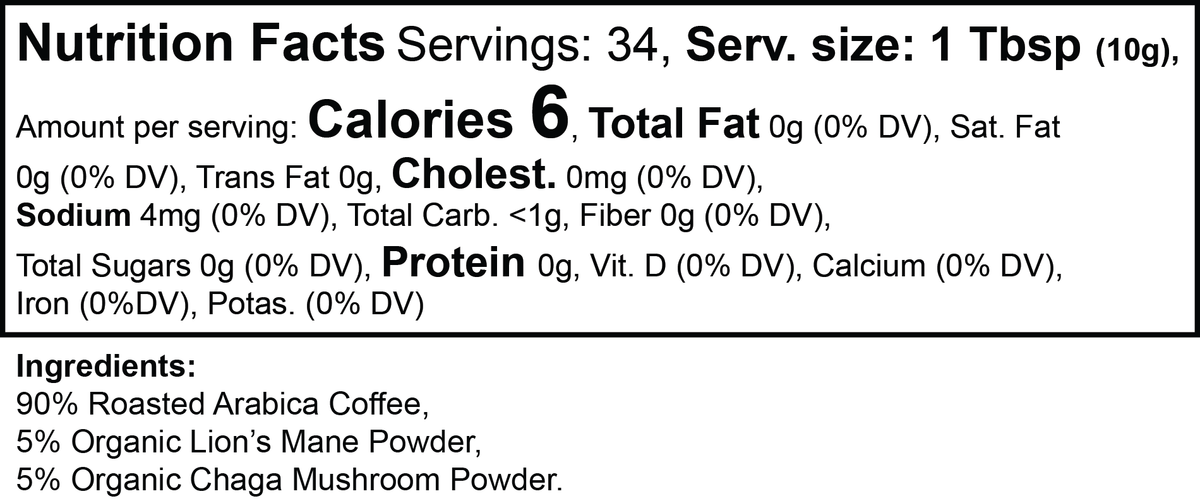 Vitality Mushroom Coffee – Medium Roast with Adaptogenic Mushroom Blend