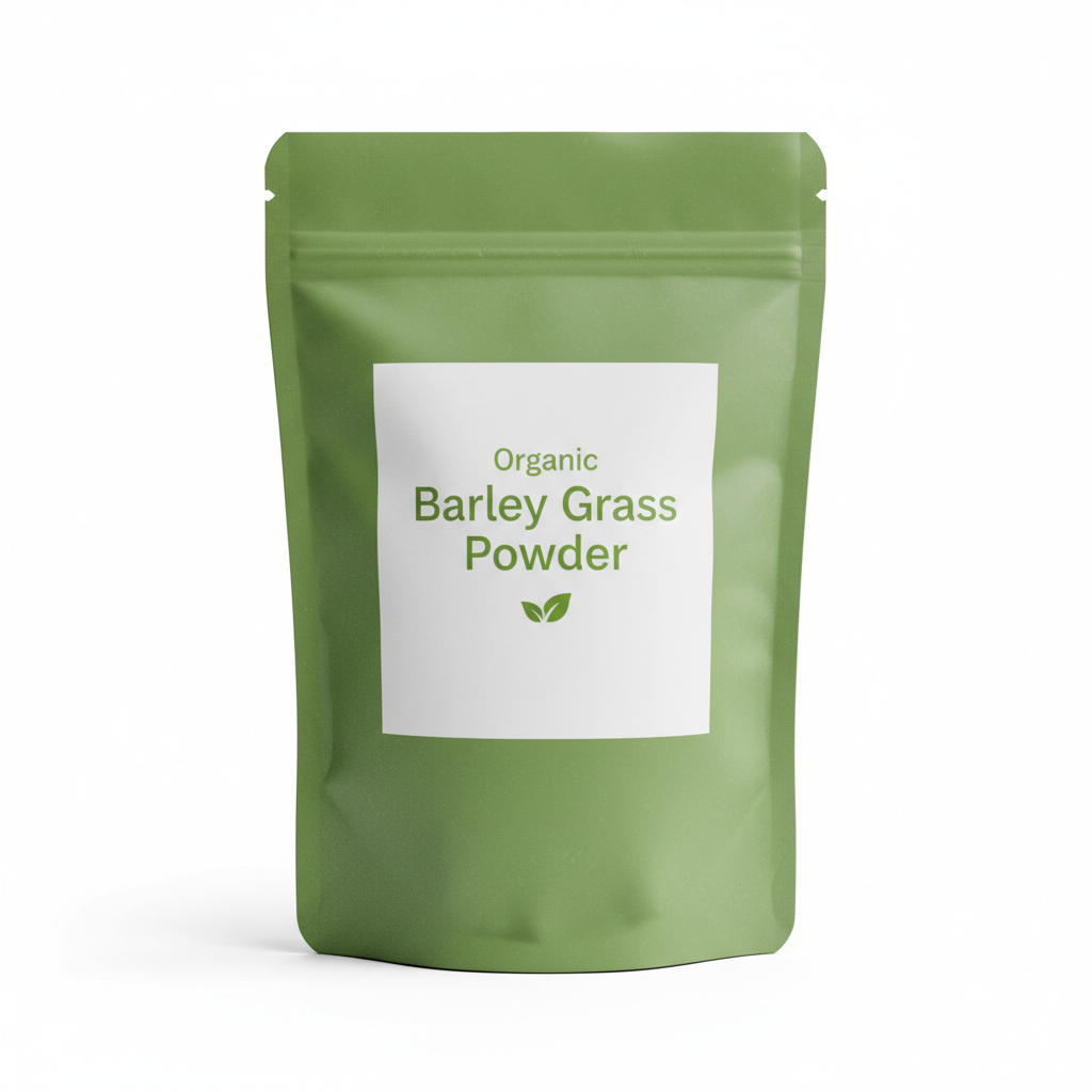 Organic Barley Grass Powder Clean Mockup